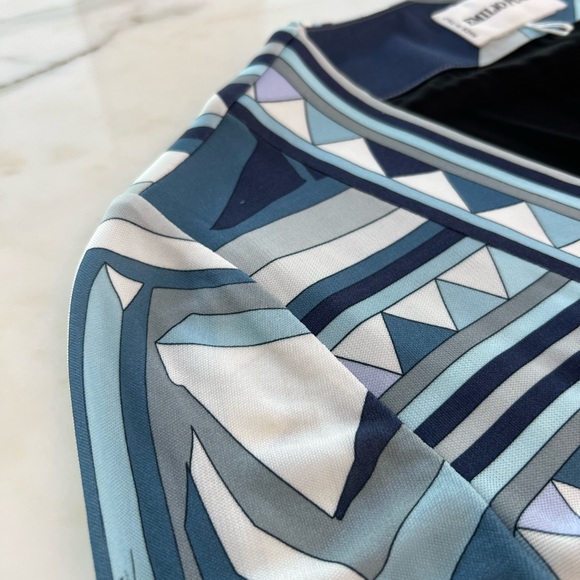 EMILIO PUCCI BLUE MULTI PRINT LONG SLEEVE DRESS SIZE IT 42 / US 8 NWOTS! - Picture 16 of 17